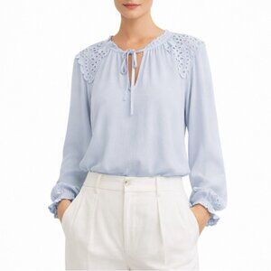 Rachel Zoe Flowy Eyelet Blouse